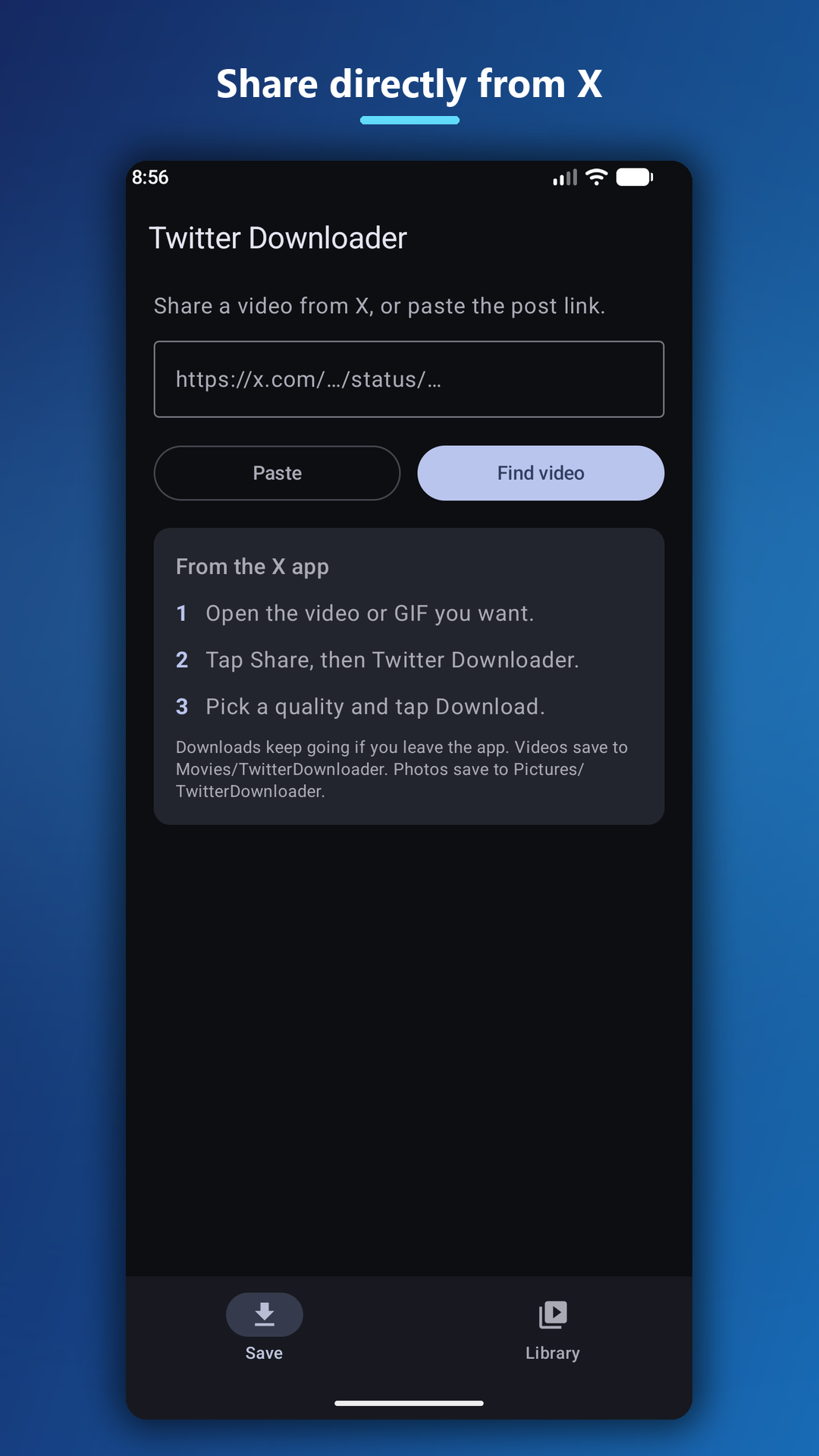 Twitter Video Downloader official app preview