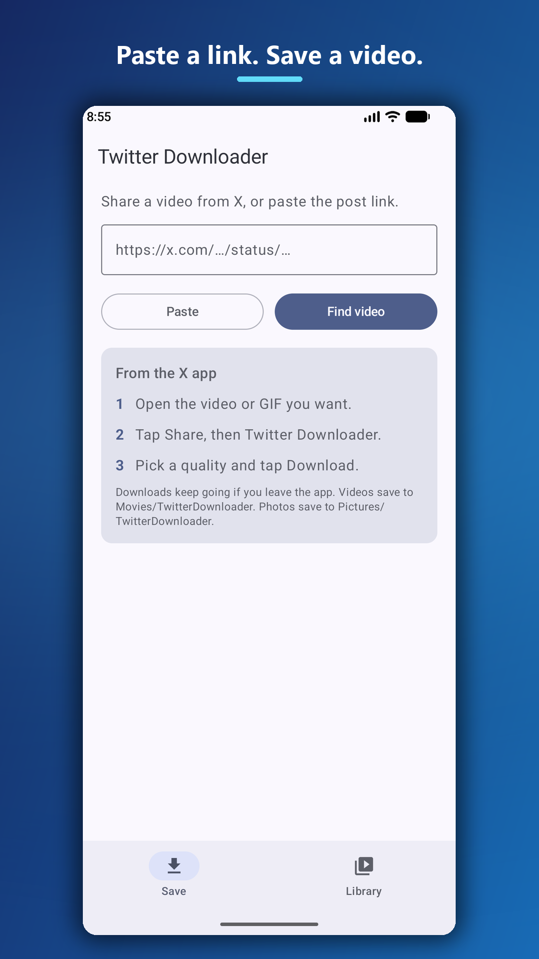 Twitter Video Downloader additional app preview